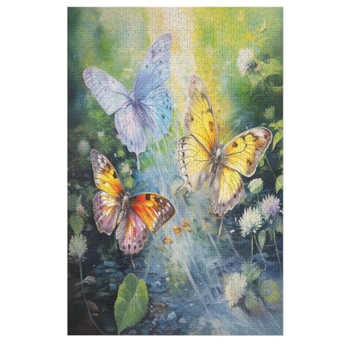 Schmetterling Holzpuzzle 1000 Teile,Puzzles Für Erwachsene, Impossible Puzzle, Geschicklichkeitsspiel Für Die Ganze Familie,Home Dekoration Puzzle, Puzzle Kinder Legespiel 78×53cm von AAPZY