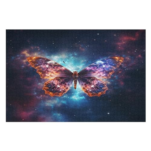 Schmetterling-Puzzle Für Erwachsene, 1000 Teile, Holzpuzzle, Kinderpuzzle, Dekompressionsspiel, Spielzeugpuzzle （75×50cm） von AAPZY