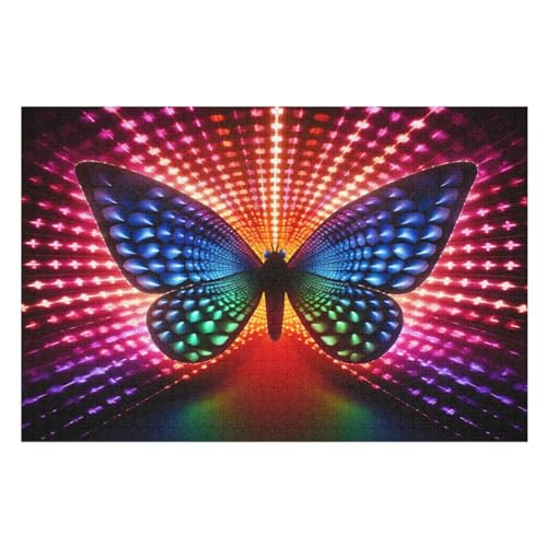 Schmetterling Puzzle Für Erwachsene,1000-teiliges Puzzle,Puzzle Für Erwachsene Und Kinder,Holzpuzzle,Lernspielzeug, （75×50cm） von AAPZY