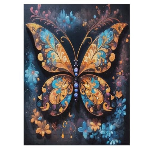 Schmetterling Puzzle Für Erwachsene,500-teiliges Puzzle,Puzzle Für Erwachsene Und Kinder,Holzpuzzle,Lernspielzeug, （55×41cm） von AAPZY