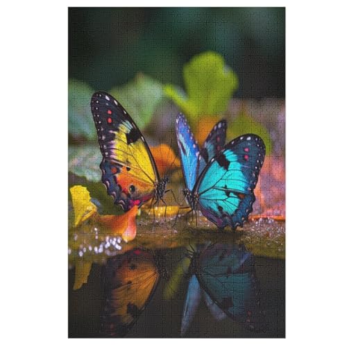 Schmetterling Puzzle Für Erwachsene 1000 Teile Premium 100% Recyceltes Brett Zum Lernen, Lernspielzeug, Familienspiele Kinder Holzpuzzle 78×53cm von AAPZY