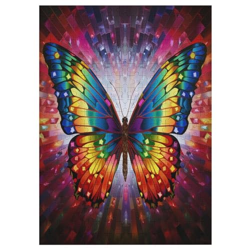 Schmetterling Puzzle Für Erwachsene 300 Teile Premium 100% Recyceltes Brett Zum Lernen, Lernspielzeug, Familienspiele Kinder Holzpuzzle 42×30cm von AAPZY