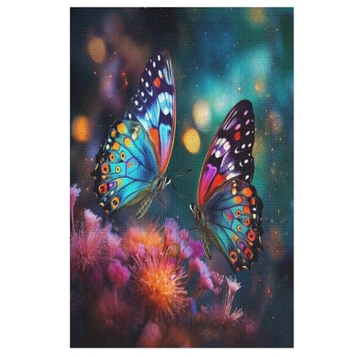 Schmetterling Puzzles 1000 Teile Erwachsener Kniffel Spaß Für Die Ganze Familie - 1000 Puzzleteilige Motive, Holzpuzzle Kinder Erwachsene, Impossible Puzzle Schwer （78×53cm） von AAPZY