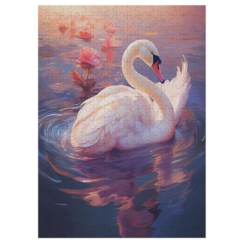 Schwan 300 Teile Puzzle Für Erwachsene, Herausforderung Puzzles - Familienpuzzle Verringerter Druck Schwieriges Puzzle Rahmen Holzpuzzle Für Erwachsene Kinder 12+ 42×30cm von AAPZY