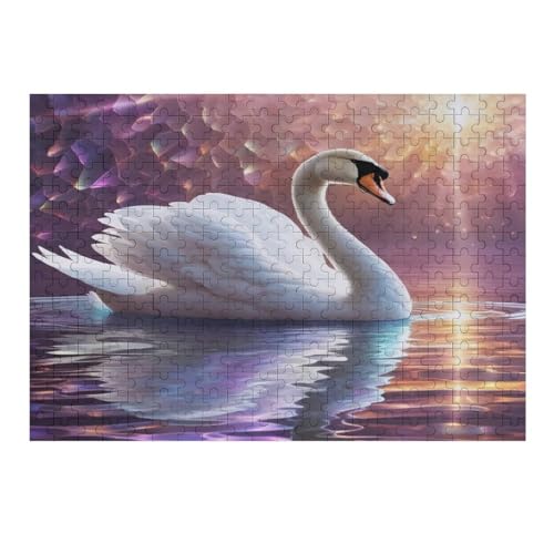 Schwan Holzpuzzle Erwachsene - 300 Teiliges Jigsaw Knobelspiel - Puzzle Für Erwachsene & Kinder - Outdoor & Reisespielzeug - Geduldspiel （40×28cm） von AAPZY