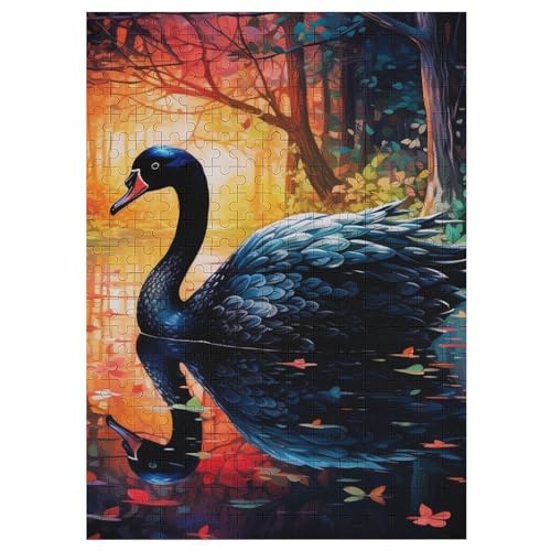 Schwan – Puzzle 300 Teile, Holzpuzzle, Herausforderndes Geschicklichkeitsspiel Für Die Ganze Familie, Kinder Erwachsenenpuzzle Ab 12 Jahren 42×30cm von AAPZY