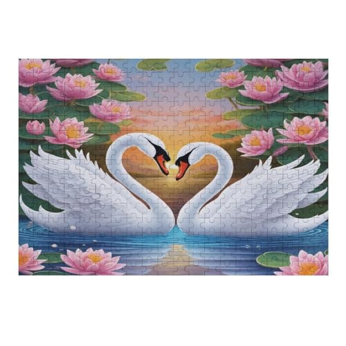 Schwan Puzzle Für Erwachsene,300-teiliges Puzzle,Puzzle Für Erwachsene Und Kinder,Holzpuzzle,Lernspielzeug, （40×28cm） von AAPZY