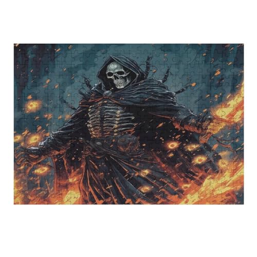 Schwarzes Feuer Leach 300 Teile Puzzle Für Erwachsene, Herausforderung Puzzles - Familienpuzzle Verringerter Druck Schwieriges Puzzle Rahmen Holzpuzzle Für Erwachsene Kinder 12+ （40×28cm） von AAPZY