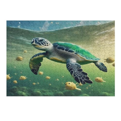 Sea Schildkröte 300 Teile Puzzle, Holzpuzzle, Puzzles Für Erwachsene Kinder, 300 Teile Puzzle Für Jugendliche & Erwachsene Lernspiel Herausforderungsspielzeug （40×28cm） von AAPZY