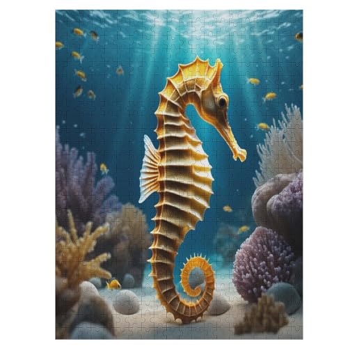 SeaPferd Holzpuzzle 500 Teile,Puzzles Für Erwachsene, Impossible Puzzle, Geschicklichkeitsspiel Für Die Ganze Familie,Home Dekoration Puzzle, Puzzle Kinder Legespiel （55×41cm） von AAPZY