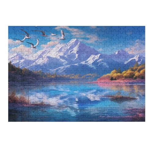 Seen and Snowy Mountains Puzzles 300 Teile Erwachsener Kniffel Spaß Für Die Ganze Familie - 300 Puzzleteilige Motive, Holzpuzzle Kinder Erwachsene, Impossible Puzzle Schwer （40×28cm） von AAPZY