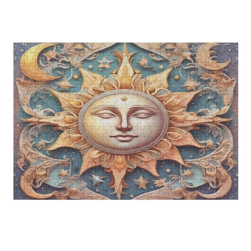 Sonne Mond Puzzles 300 Teile Erwachsener Kniffel Spaß Für Die Ganze Familie - 300 Puzzleteilige Motive, Holzpuzzle Kinder Erwachsene, Impossible Puzzle Schwer （40×28cm） von AAPZY