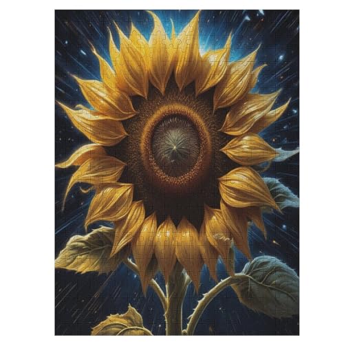 Sonneflower Holzpuzzle 500 Teile,Puzzles Für Erwachsene, Impossible Puzzle, Geschicklichkeitsspiel Für Die Ganze Familie,Home Dekoration Puzzle, Puzzle Kinder Legespiel （55×41cm） von AAPZY