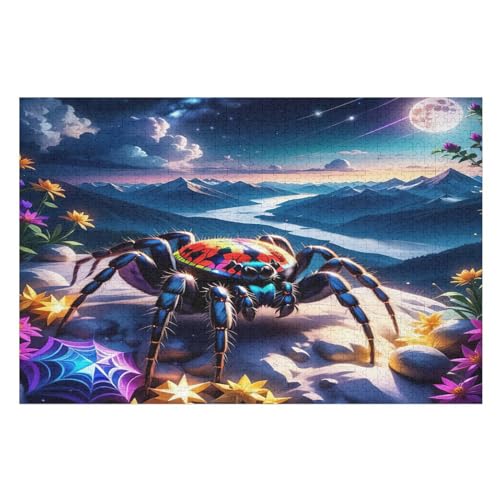 Spinne Puzzles 1000 Teile Erwachsener Kniffel Spaß Für Die Ganze Familie - 1000 Puzzleteilige Motive, Holzpuzzle Kinder Erwachsene, Impossible Puzzle Schwer （75×50cm） von AAPZY