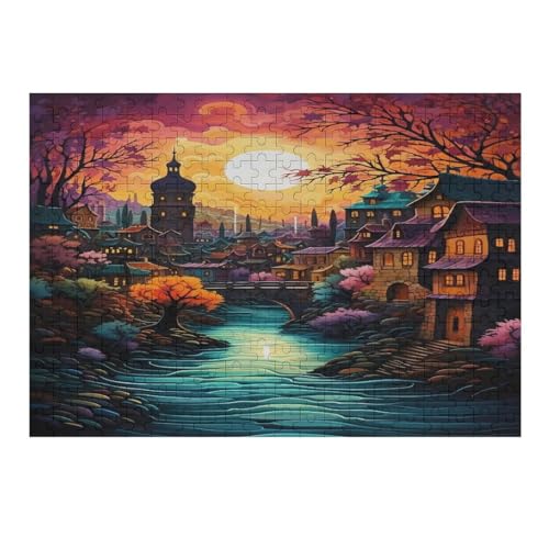 Stadtbild-Architektur Puzzle 300 Teile,Puzzles Für Erwachsene, Impossible Puzzle, Geschicklichkeitsspiel Für Die Ganze Familie, Puzzle Kinder,Holzpuzzle-Geschenk,Raumdekoration, （40×28cm） von AAPZY