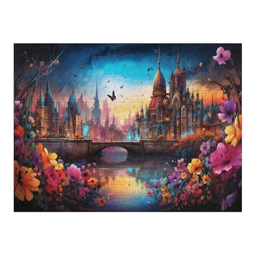 Stadtbild-Architektur Puzzles 500 Teile Erwachsener Kniffel Spaß Für Die Ganze Familie - 500 Puzzleteilige Motive, Holzpuzzle Kinder Erwachsene, Impossible Puzzle Schwer （52×38cm） von AAPZY