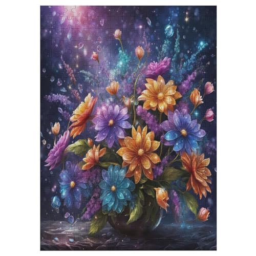 Starry Sky Blumen Puzzles 300 Teile Erwachsener Kniffel Spaß Für Die Ganze Familie - 300 Puzzleteilige Motive, Holzpuzzle Kinder Erwachsene, Impossible Puzzle Schwer 42×30cm von AAPZY