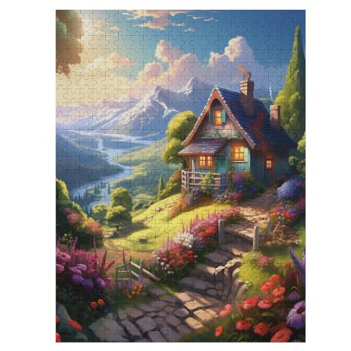 Süße Landschaft Holzpuzzle Erwachsene - 500 Teiliges Jigsaw Knobelspiel - Puzzle Für Erwachsene & Kinder - Outdoor & Reisespielzeug - Geduldspiel （55×41cm） von AAPZY