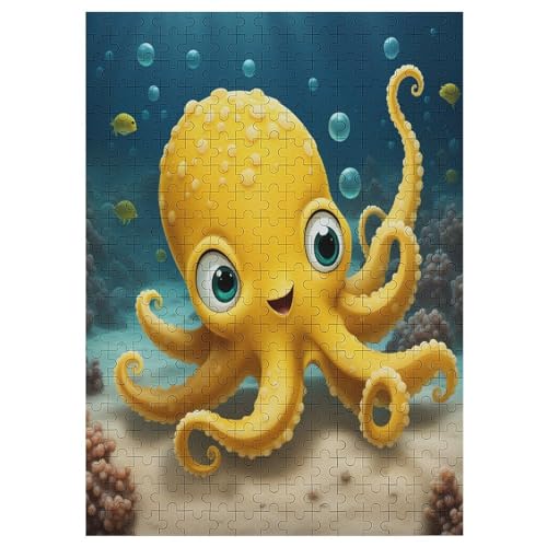 Süßer Oktopus-Puzzle Für Erwachsene, 300-teilige Puzzles Für Teenager Und Kinder, Kreative Puzzles Für Die Familie, Herausfordernde Spiele, Spielzeug, Geschenke 42×30cm von AAPZY