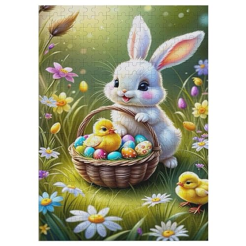 Süßes Kaninchen 300 Teile Puzzle Für Erwachsene, Herausforderung Puzzles - Familienpuzzle Verringerter Druck Schwieriges Puzzle Rahmen Holzpuzzle Für Erwachsene Kinder 12+ （42×30cm） von AAPZY