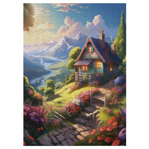 Sweet Landschaft Puzzles 300 Teile Für Jugendliche Kreatives Holzpuzzlespielzeug Familienspiel Schwierigkeitsgrad Herausforderungspuzzles 42×30cm von AAPZY