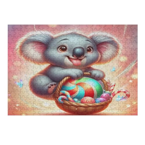 Tier Koala -Puzzle, 300 Teile,Holzpuzzle Für Erwachsene Kinder, Lustiges Spielzeug, Denkspiel, Spielzeug, Bildungsspiel, Herausforderung, Pädagogisch, （40×28cm） von AAPZY