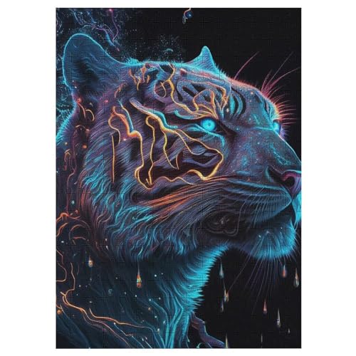 Tier Tiger Holzpuzzle Erwachsene - 300 Teiliges Jigsaw Knobelspiel - Puzzle Für Erwachsene & Kinder - Outdoor & Reisespielzeug - Geduldspiel 42×30cm von AAPZY