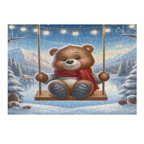 Tierbär Holzpuzzle 300 Teile, Knobelspiele Für Erwachsene, Teenager, Puzzles Unmögliche - Kinder Puzzle Zimmer Deko （40×28cm） von AAPZY