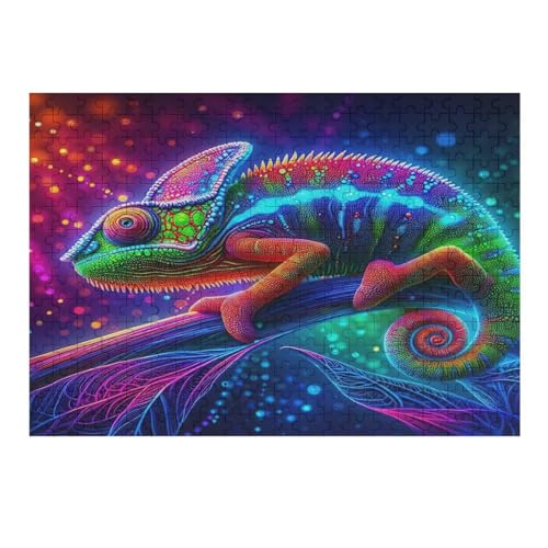 Tierchamäleon 300 Teile Puzzle, Holzpuzzle, Puzzles Für Erwachsene Kinder, 300 Teile Puzzle Für Jugendliche & Erwachsene Lernspiel Herausforderungsspielzeug （40×28cm） von AAPZY