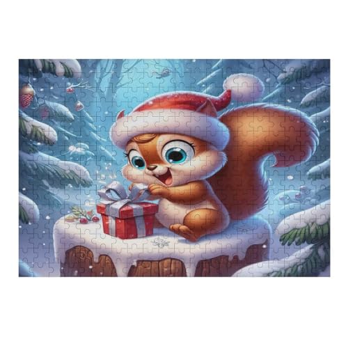 Tiereichhörnchen 300 Teile Puzzles Für Erwachsene Holzpuzzle Familienpuzzlespiel Stressabbau-Puzzle Für Erwachsene Kinder Ab 12 Jahren （40×28cm） von AAPZY