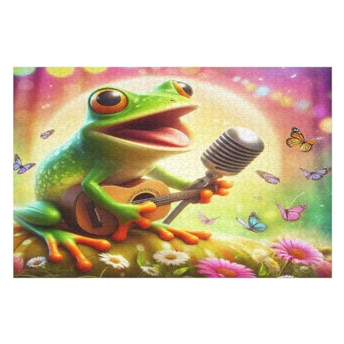 Tierfrosch Holzpuzzle Erwachsene - 1000 Teiliges Jigsaw Knobelspiel - Puzzle Für Erwachsene & Kinder - Outdoor & Reisespielzeug - Geduldspiel （75×50cm） von AAPZY