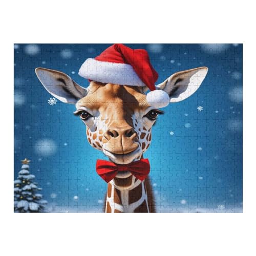 Tiergiraffe 500 Teile Puzzle Für Erwachsene, Herausforderung Puzzles - Familienpuzzle Verringerter Druck Schwieriges Puzzle Rahmen Holzpuzzle Für Erwachsene Kinder 12+ （52×38cm） von AAPZY