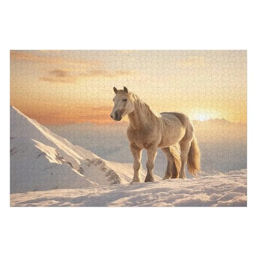 Tierpferd Holzpuzzle 1000 Teile,Puzzles Für Erwachsene, Impossible Puzzle, Geschicklichkeitsspiel Für Die Ganze Familie,Home Dekoration Puzzle, Puzzle Kinder Legespiel （75×50cm） von AAPZY