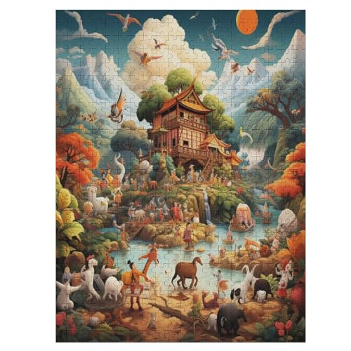 Tierwelt 500 Teile Puzzle Für Erwachsene, Herausforderung Puzzles - Familienpuzzle Verringerter Druck Schwieriges Puzzle Rahmen Holzpuzzle Für Erwachsene Kinder 12+ （55×41cm） von AAPZY