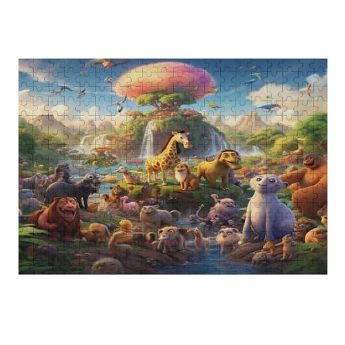 Tierwelt Holzpuzzle 300 Teile, Knobelspiele Für Erwachsene, Teenager, Puzzles Unmögliche - Kinder Puzzle Zimmer Deko （40×28cm） von AAPZY