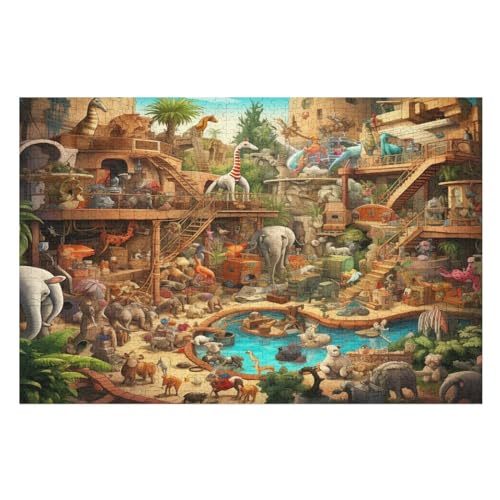 Tierwelt Puzzles 1000 Teile Erwachsener Kniffel Spaß Für Die Ganze Familie - 1000 Puzzleteilige Motive, Holzpuzzle Kinder Erwachsene, Impossible Puzzle Schwer （75×50cm） von AAPZY