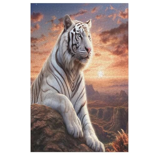 Tiger,1000 Teile,Holzpuzzle,einzigartiges Puzzle,kreatives Puzzle,Geschenk Für Erwachsene,Familienspiel,Herausforderungsaktivität,（78×53cm） von AAPZY