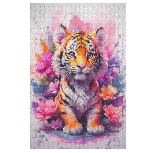 Tiger 1000 Teile Puzzles, Wood Craft, Hochwertiges Modernes Puzzle, DIY, Für Erwachsene Und Kinder Ab 12 Jahren Holz, Puzzle （78×53cm） von AAPZY