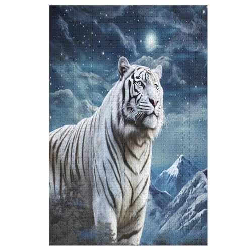 Tiger 1000 Teile Puzzles Für Erwachsene Holzpuzzle Familienpuzzlespiel Stressabbau-Puzzle Für Erwachsene Kinder Ab 12 Jahren （78×53cm） von AAPZY