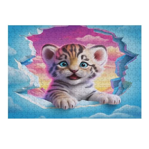 Tiger 300 Teile Premium-Puzzles Für Erwachsene Kinder- Holzpuzzles Spaß Und Lernspiele - Perfekte Puzzle-Geschenke （40×28cm） von AAPZY