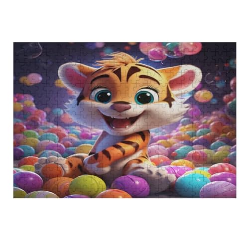 Tiger 300 Teile Puzzle, Holzpuzzle, Puzzles Für Erwachsene Kinder, 300 Teile Puzzle Für Jugendliche & Erwachsene Lernspiel Herausforderungsspielzeug （40×28cm） von AAPZY