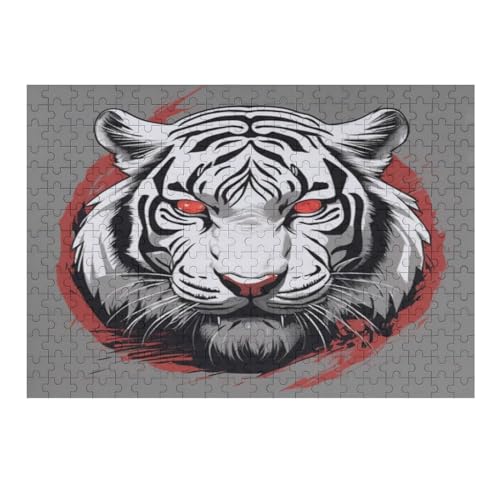 Tiger 300 Teile Puzzle Für Erwachsene, Herausforderung Puzzles - Familienpuzzle Verringerter Druck Schwieriges Puzzle Rahmen Holzpuzzle Für Erwachsene Kinder 12+ （40×28cm） von AAPZY