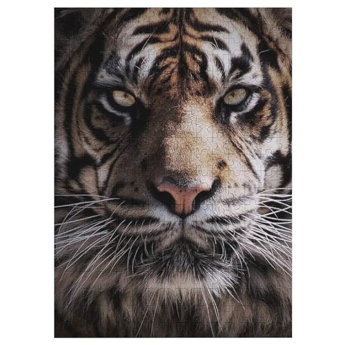 Tiger Holzpuzzle 300 Teile, Knobelspiele Für Erwachsene, Teenager, Puzzles Unmögliche - Kinder Puzzle Zimmer Deko 42×30cm von AAPZY