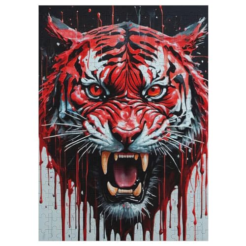 Tiger Holzpuzzle 300 Teile,Puzzles Für Erwachsene, Impossible Puzzle, Geschicklichkeitsspiel Für Die Ganze Familie,Home Dekoration Puzzle, Puzzle Kinder Legespiel 42×30cm von AAPZY