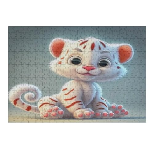 Tiger Holzpuzzle 300 Teile Klassische Puzzles Erwachsene Kinder Puzzle DIY Kit Holzspielzeug Einzigartiges Geschenk Moderne Wohnkultur （40×28cm） von AAPZY