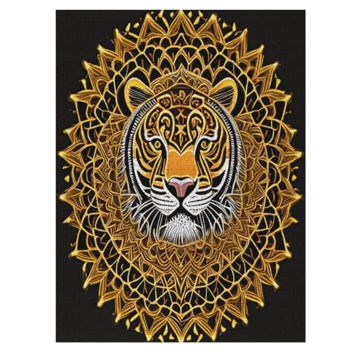 Tiger Holzpuzzle 500 Teile, Knobelspiele Für Erwachsene, Teenager, Puzzles Unmögliche - Kinder Puzzle Zimmer Deko （55×41cm） von AAPZY