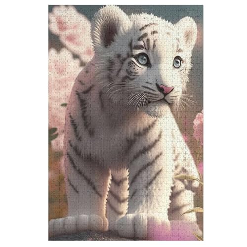 Tiger -Puzzle, 1000 Teile,Holzpuzzle Für Erwachsene Kinder, Lustiges Spielzeug, Denkspiel, Spielzeug, Bildungsspiel, Herausforderung, Pädagogisch, （78×53cm） von AAPZY