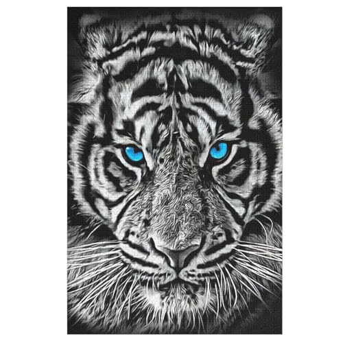 Tiger -Puzzle, 1000 Teile,Holzpuzzle Für Erwachsene Kinder, Lustiges Spielzeug, Denkspiel, Spielzeug, Bildungsspiel, Herausforderung, Pädagogisch, 78×53cm von AAPZY