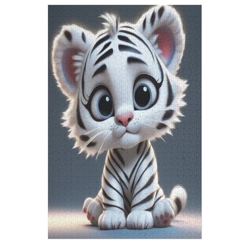 Tiger Puzzle 1000 Teile,Puzzles Für Erwachsene, Impossible Puzzle, Geschicklichkeitsspiel Für Die Ganze Familie, Puzzle Kinder,Holzpuzzle-Geschenk,Raumdekoration, 78×53cm von AAPZY