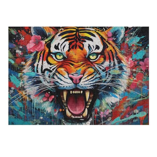 Tiger – Puzzle 300 Teile, Holzpuzzle, Herausforderndes Geschicklichkeitsspiel Für Die Ganze Familie, Kinder Erwachsenenpuzzle Ab 12 Jahren （40×28cm） von AAPZY